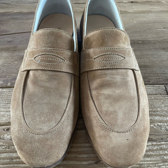 Men’s Lucchese Tan Suede Loafers Slip-Ons main image 8